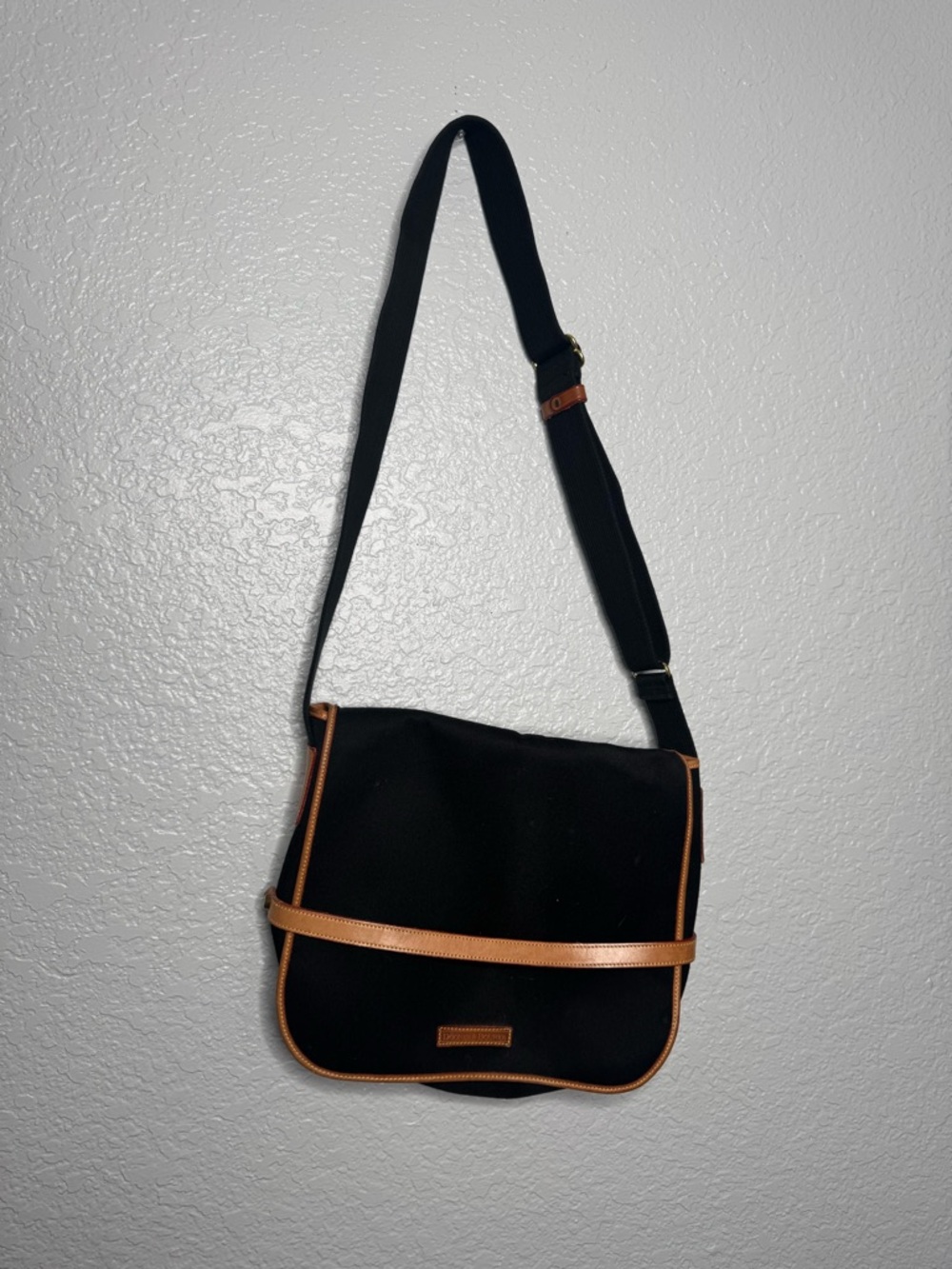Dooney & Bourke Black and Brown Canvas Messenger Bag
